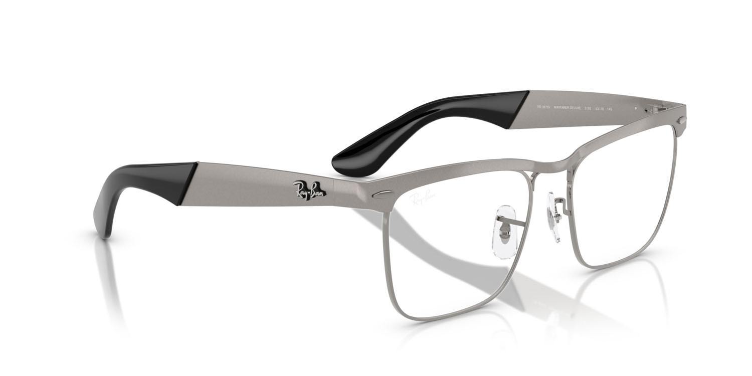 Eyeglasses Ray-Ban Wayfarer Deluxe RX 3875V (3192) - RB 3875V 3192 color canna di fucile sabbiato shape square lenses trasparente