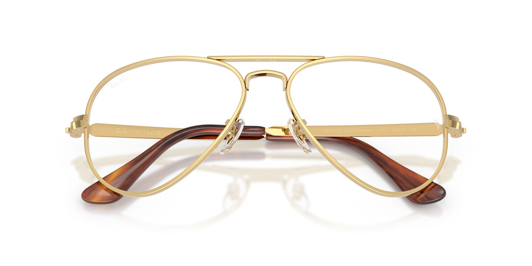 Eyeglasses Ray-Ban Aviator Max RX 3925V (2500) - RB 3925V 2500 color oro arista shape aviator lenses trasparente