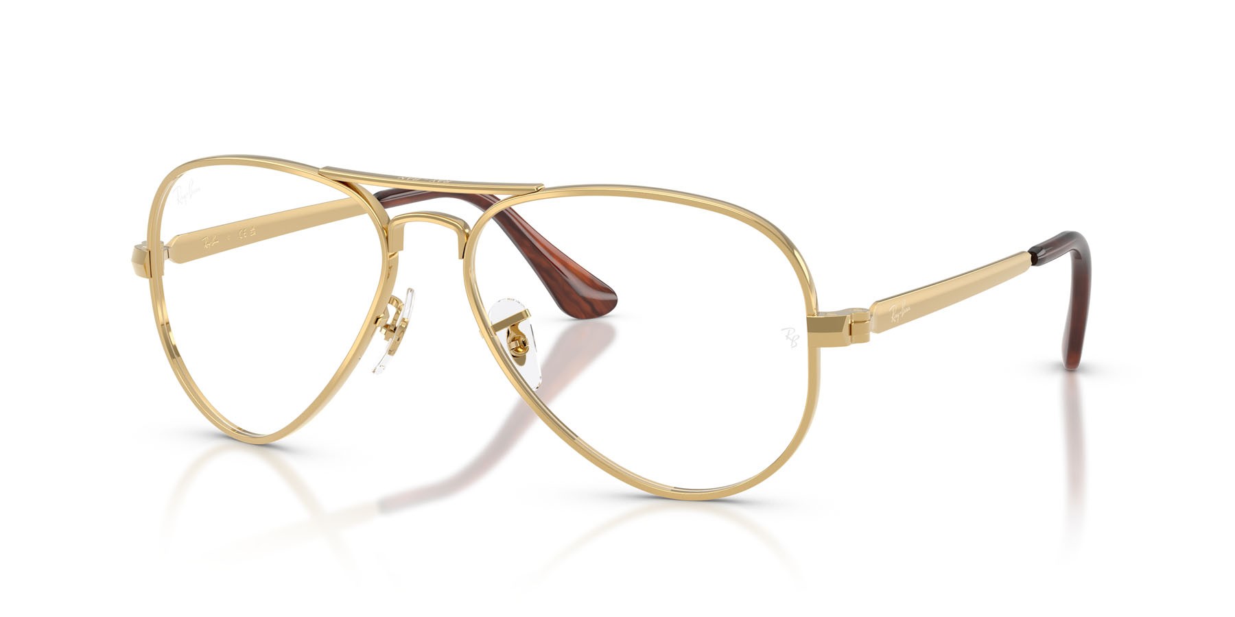 Eyeglasses Ray-Ban Aviator Max RX 3925V (2500) - RB 3925V 2500 color oro arista shape aviator lenses trasparente