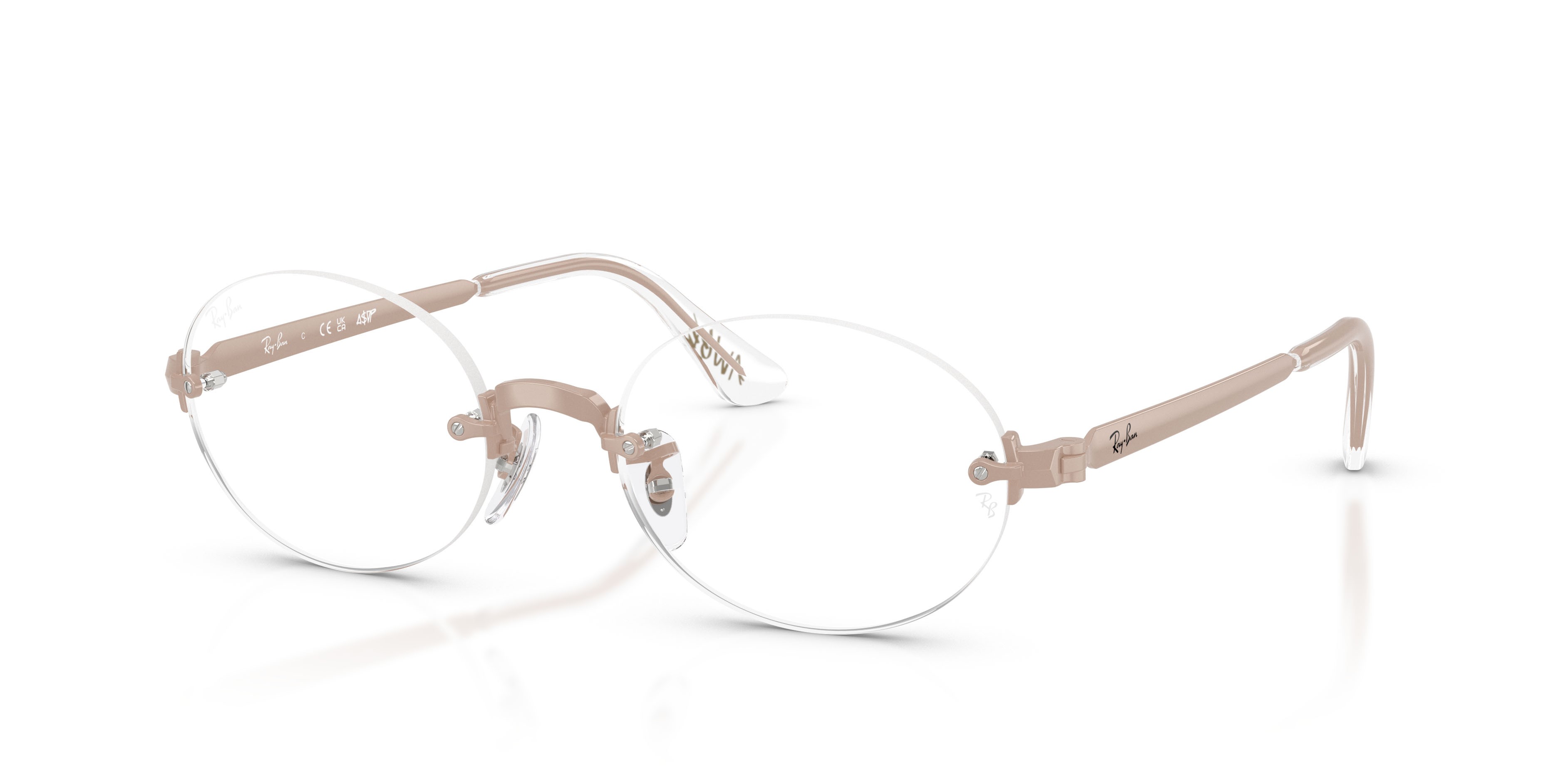 Eyeglasses Ray-Ban ASAP Rocky RX 3929V (3207) - RB 3929V 3207 color rosa chiaro shape rectangle lenses trasparente