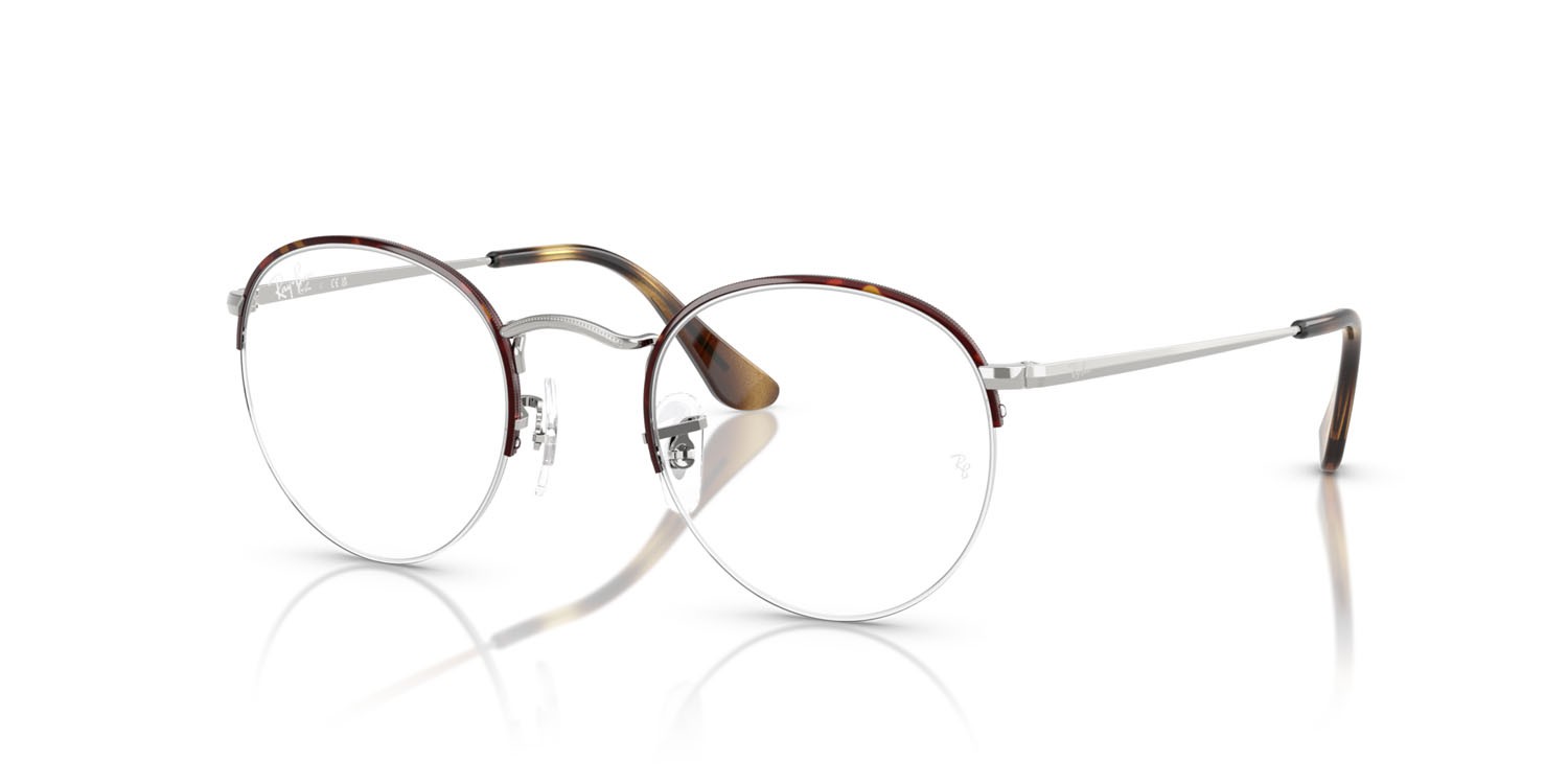 Occhiali da vista Ray-Ban Round Gaze RX 3947V (3178) - RB 3947V 3178 colore havana su argento forma rotondo lenti trasparente
