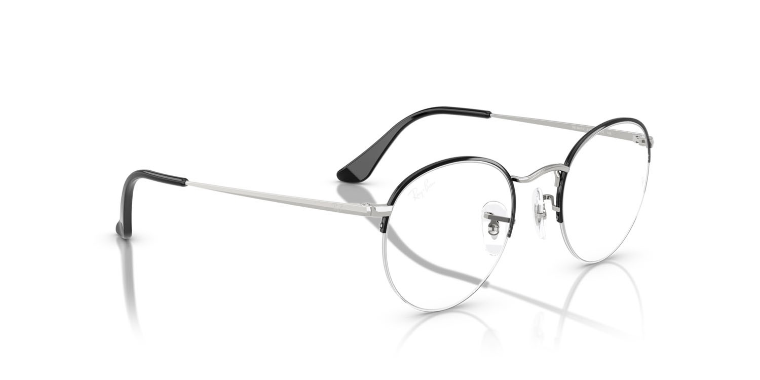 Occhiali da vista Ray-Ban Round Gaze RX 3947V (3183) - RB 3947V 3183 colore nero su argento forma rotondo lenti trasparente