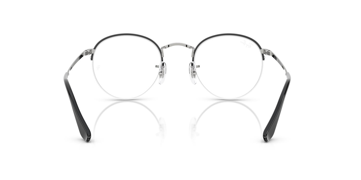 Occhiali da vista Ray-Ban Round Gaze RX 3947V (3183) - RB 3947V 3183 colore nero su argento forma rotondo lenti trasparente