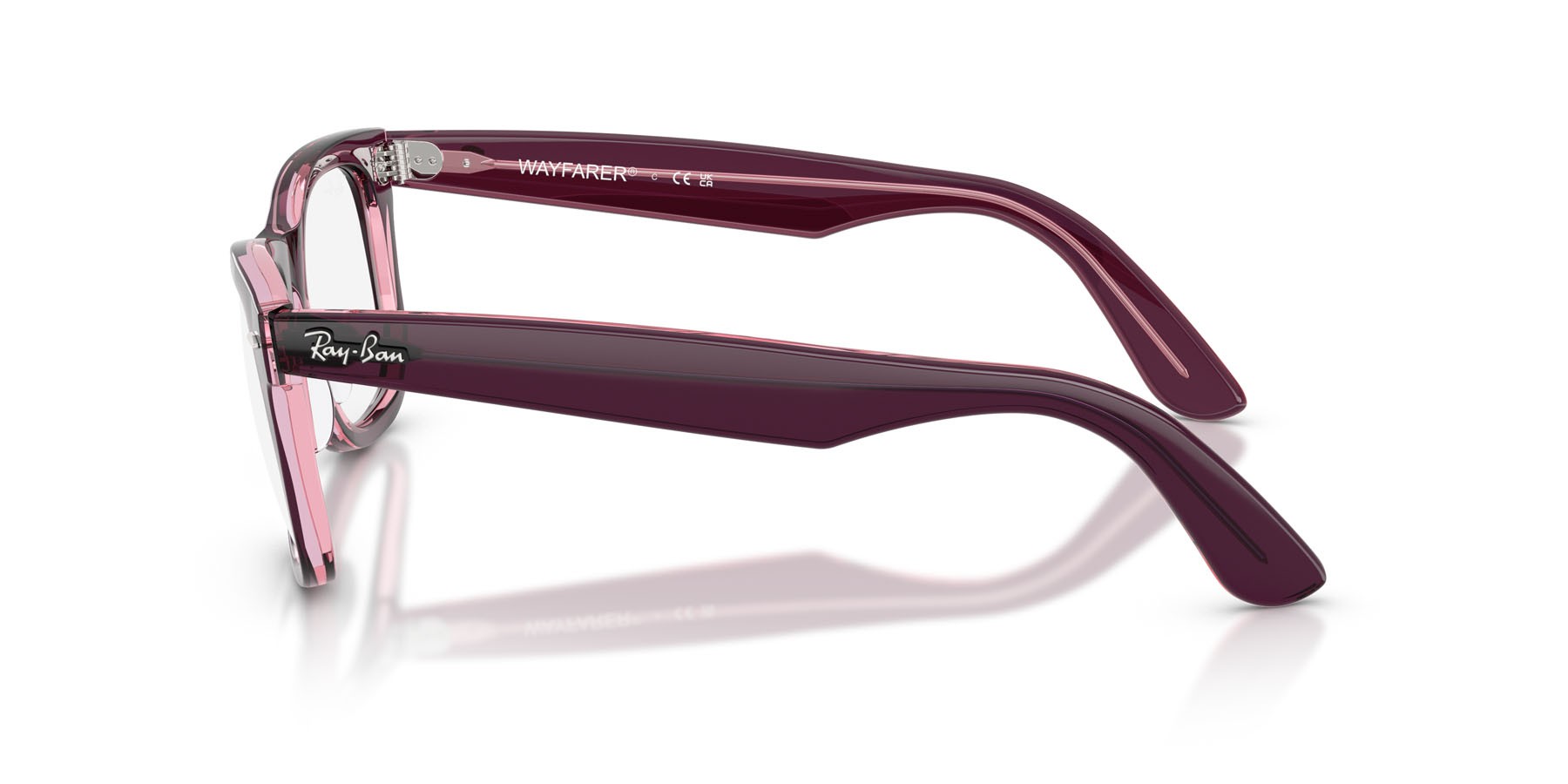 Occhiali da vista Ray-Ban Wayfarer Ease RX 4340V (8364) - RB 4340V 8364 colore violetto su rosa trasparente forma quadrato lenti trasparente