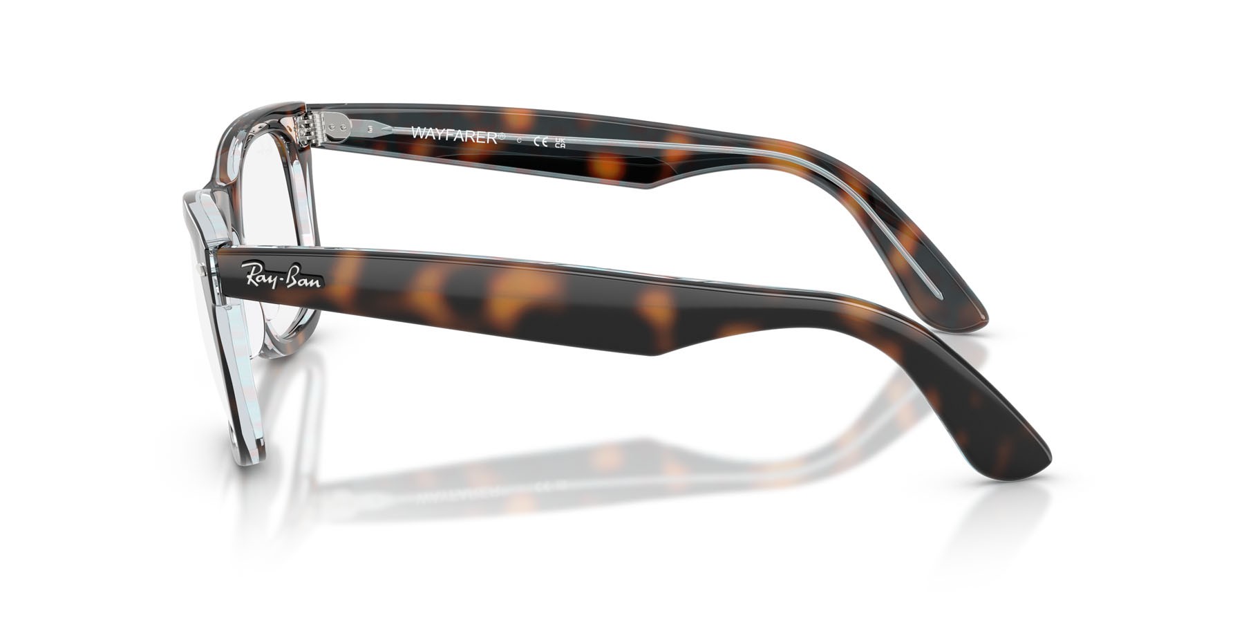 Occhiali da vista Ray-Ban Wayfarer Ease RX 4340V (8401) - RB 4340V 8401 colore havana scuro su multicolor forma quadrato lenti trasparente