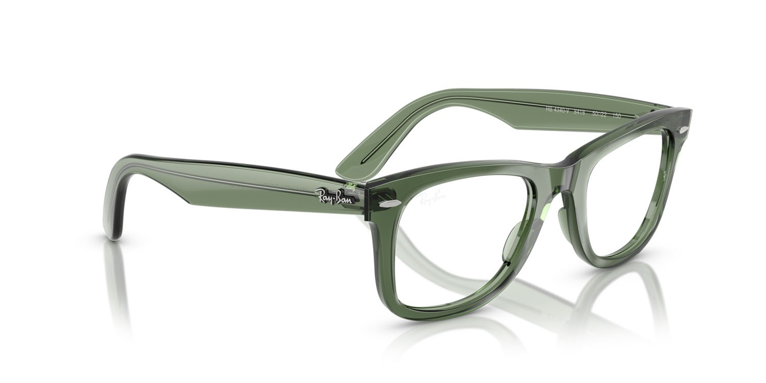 Occhiali da vista Ray-Ban Wayfarer Ease RX 4340V (8418) - RB 4340V 8418 colore verde trasparente forma quadrato lenti lente demo
