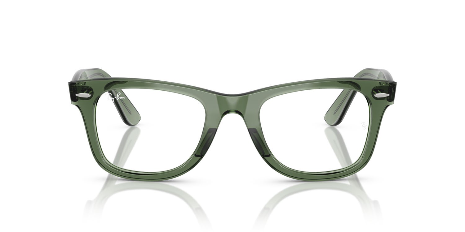 Occhiali da vista Ray-Ban Wayfarer Ease RX 4340V (8418) - RB 4340V 8418 colore verde trasparente forma quadrato lenti lente demo