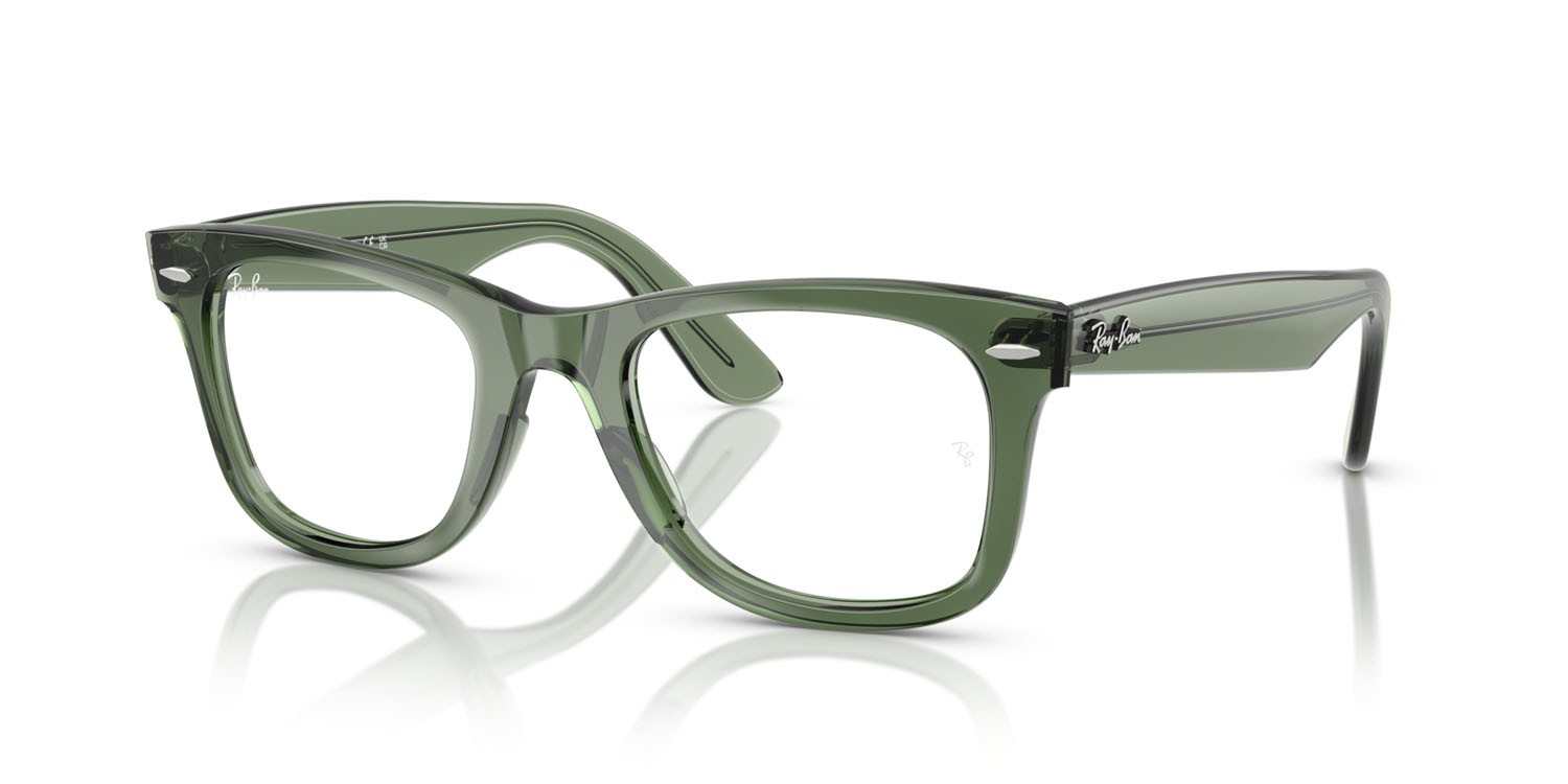 Occhiali da vista Ray-Ban Wayfarer Ease RX 4340V (8418) - RB 4340V 8418 colore verde trasparente forma quadrato lenti lente demo
