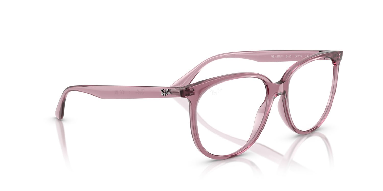 Eyeglasses Ray-Ban RX 4378V (8413) - RB 4378V 8413 color violetto chiaro opalino shape square lenses trasparente