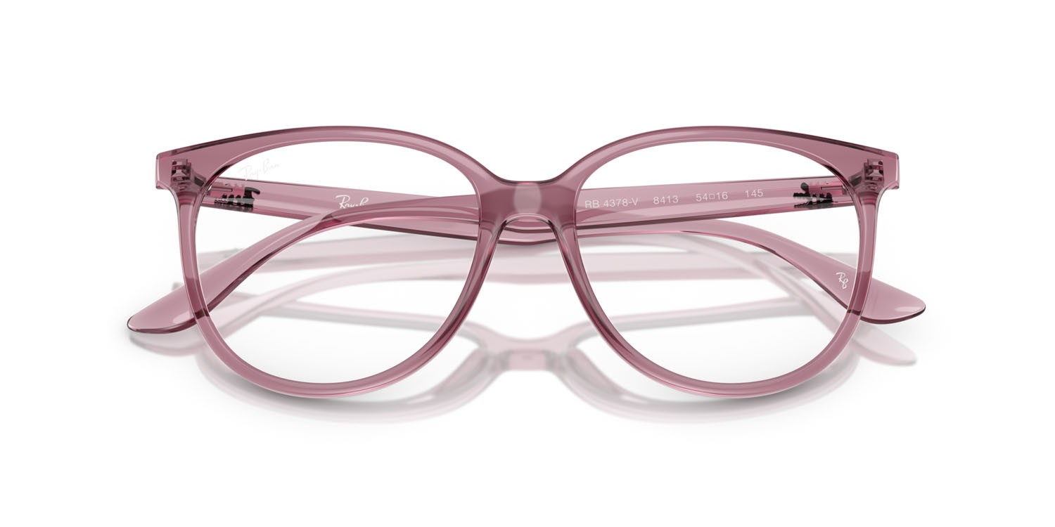 Eyeglasses Ray-Ban RX 4378V (8413) - RB 4378V 8413 color violetto chiaro opalino shape square lenses trasparente