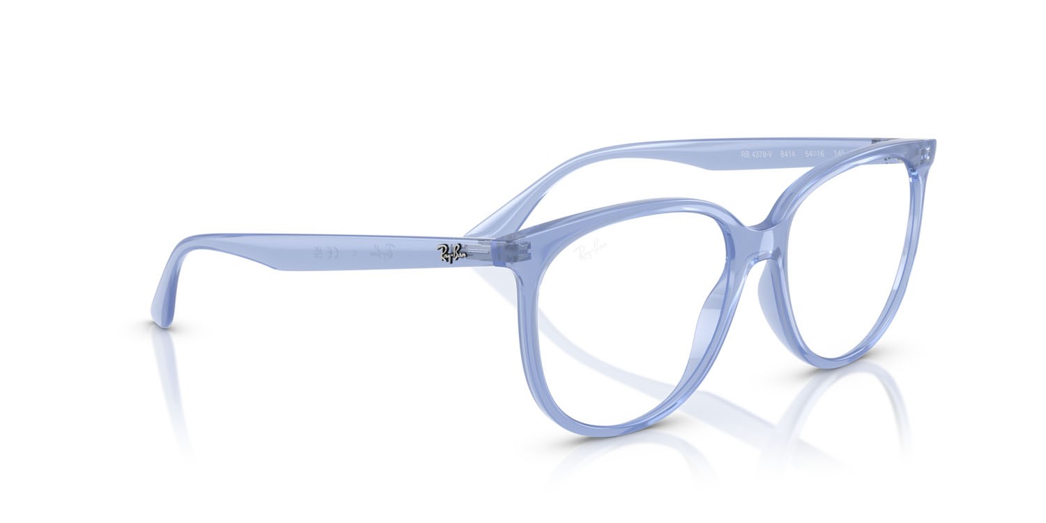 Eyeglasses Ray-Ban RX 4378V (8414) - RB 4378V 8414 color celeste opalino shape square lenses trasparente