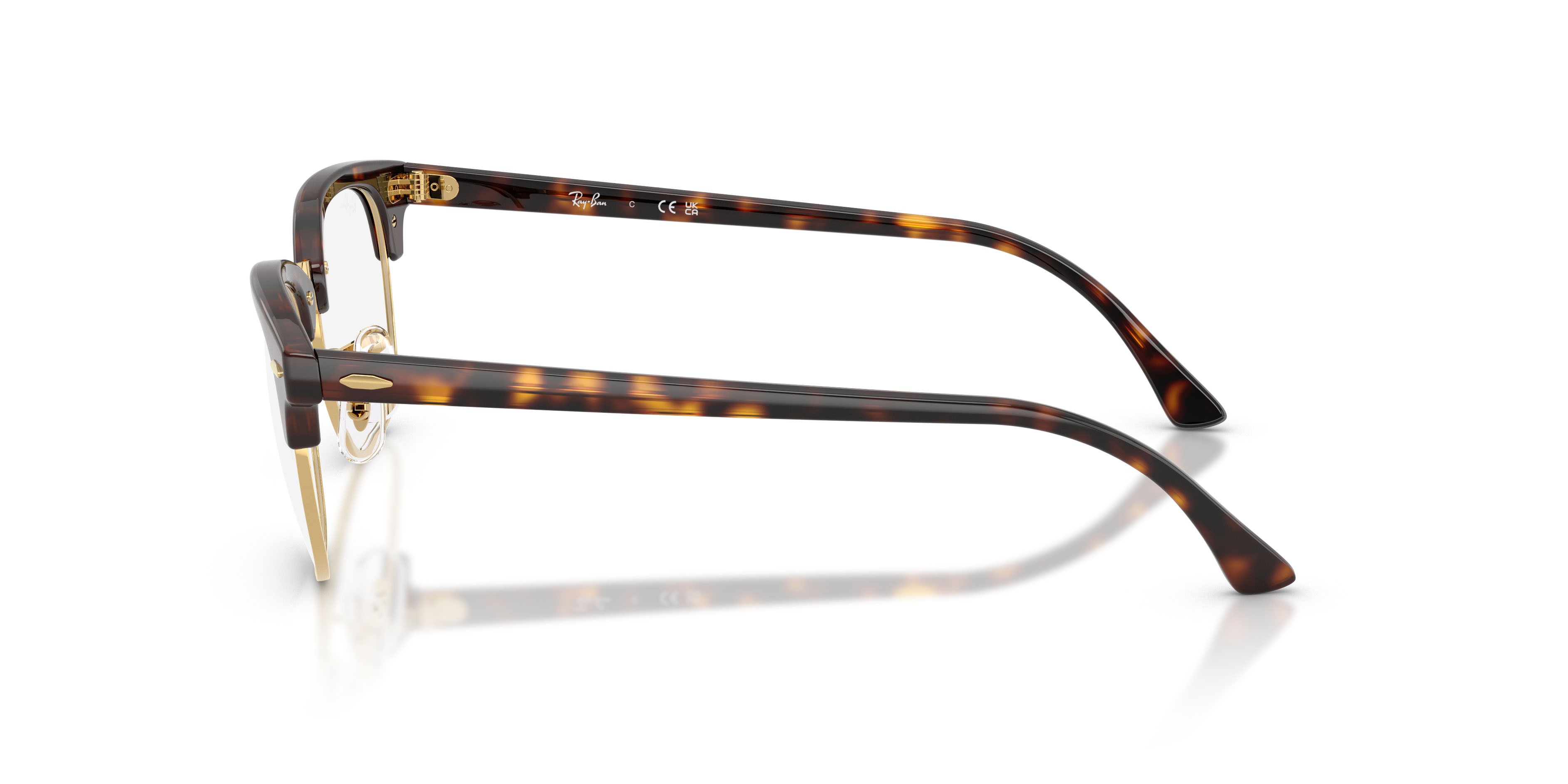Eyeglasses Ray-Ban Clubmaster RX 5154 (8287) - RB 5154 8287 color havana e oro shape square lenses trasparente