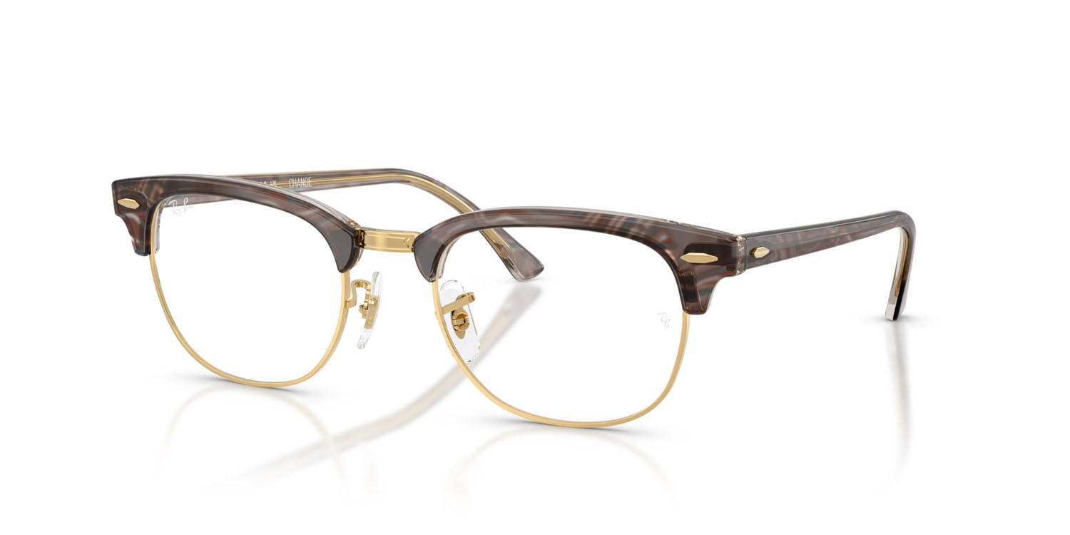 Eyeglasses Ray-Ban Clubmaster Change RX 5154 (8291) - RB 5154 8291 color fotocromatiche grigie a onde shape square lenses trasparente