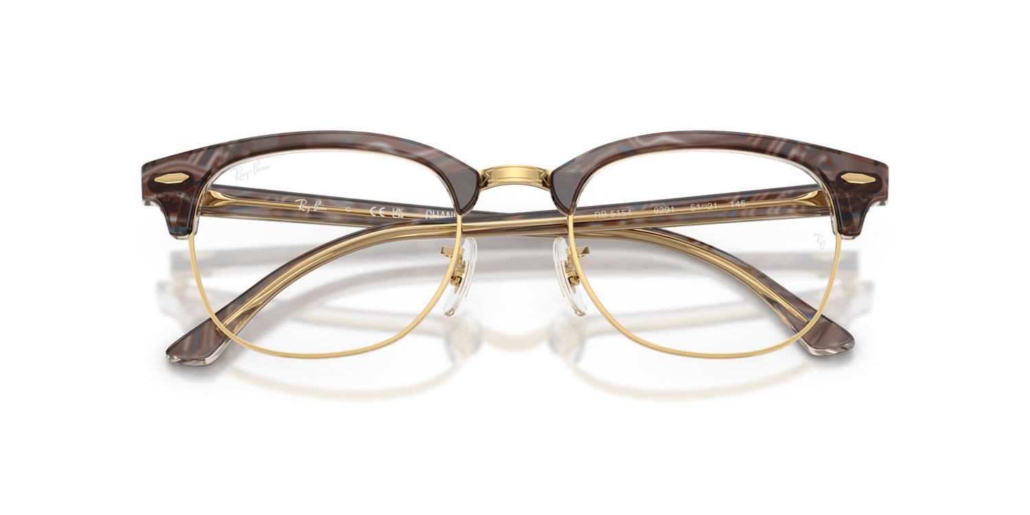 Eyeglasses Ray-Ban Clubmaster Change RX 5154 (8291) - RB 5154 8291 color fotocromatiche grigie a onde shape square lenses trasparente