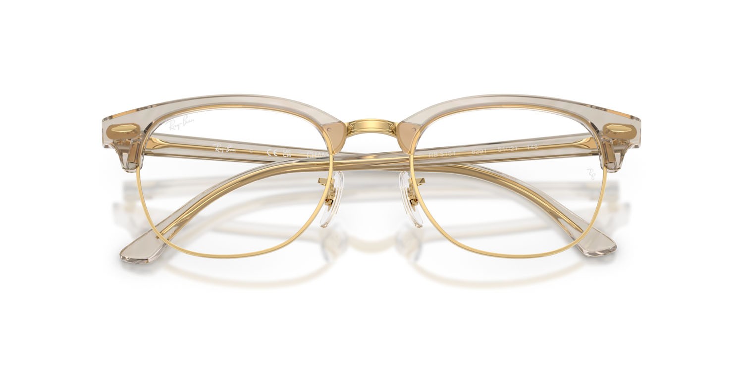 Eyeglasses Ray-Ban Clubmaster Change RX 5154 (8291) - RB 5154 8291 color fotocromatiche grigie a onde shape square lenses trasparente