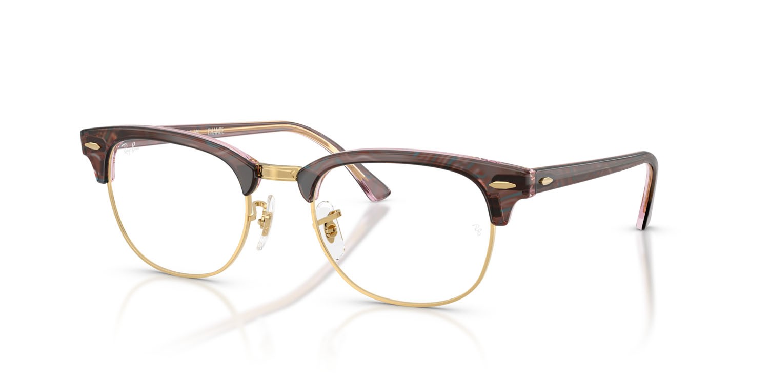 Eyeglasses Ray-Ban Clubmaster Change RX 5154 (8292) - RB 5154 8292 color fotocromatiche viola a onde shape square lenses trasparente