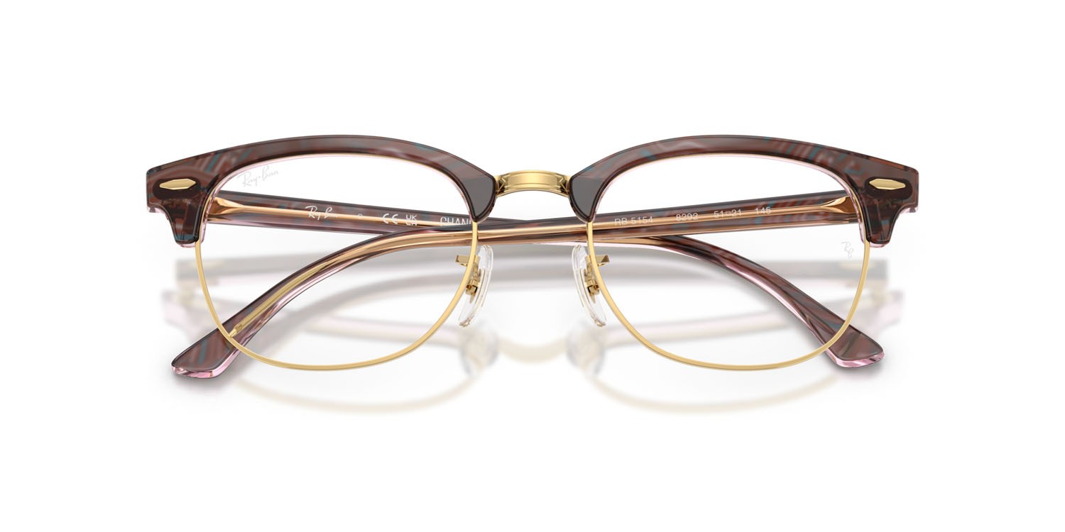 Eyeglasses Ray-Ban Clubmaster Change RX 5154 (8292) - RB 5154 8292 color fotocromatiche viola a onde shape square lenses trasparente