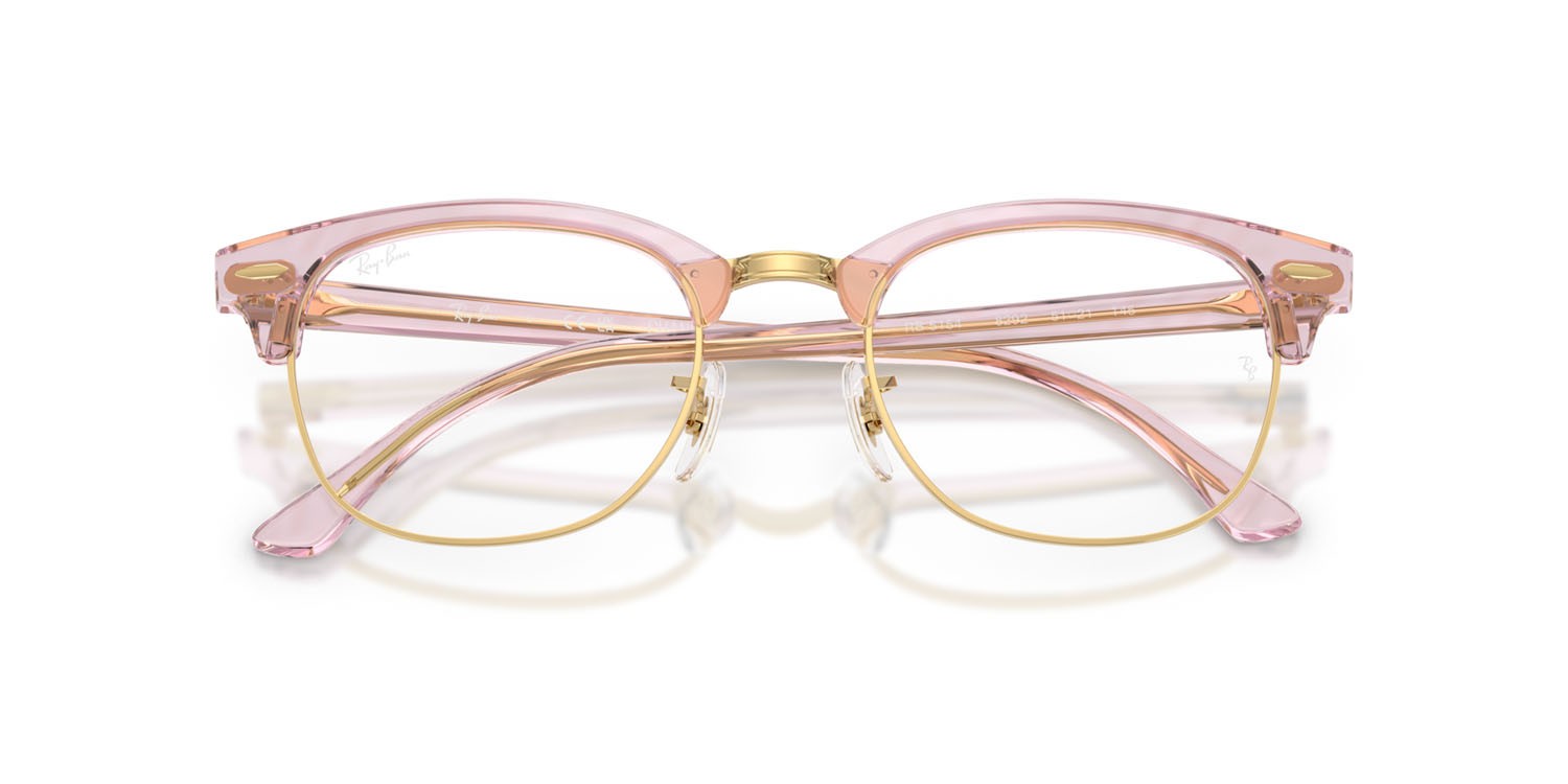Eyeglasses Ray-Ban Clubmaster Change RX 5154 (8292) - RB 5154 8292 color fotocromatiche viola a onde shape square lenses trasparente