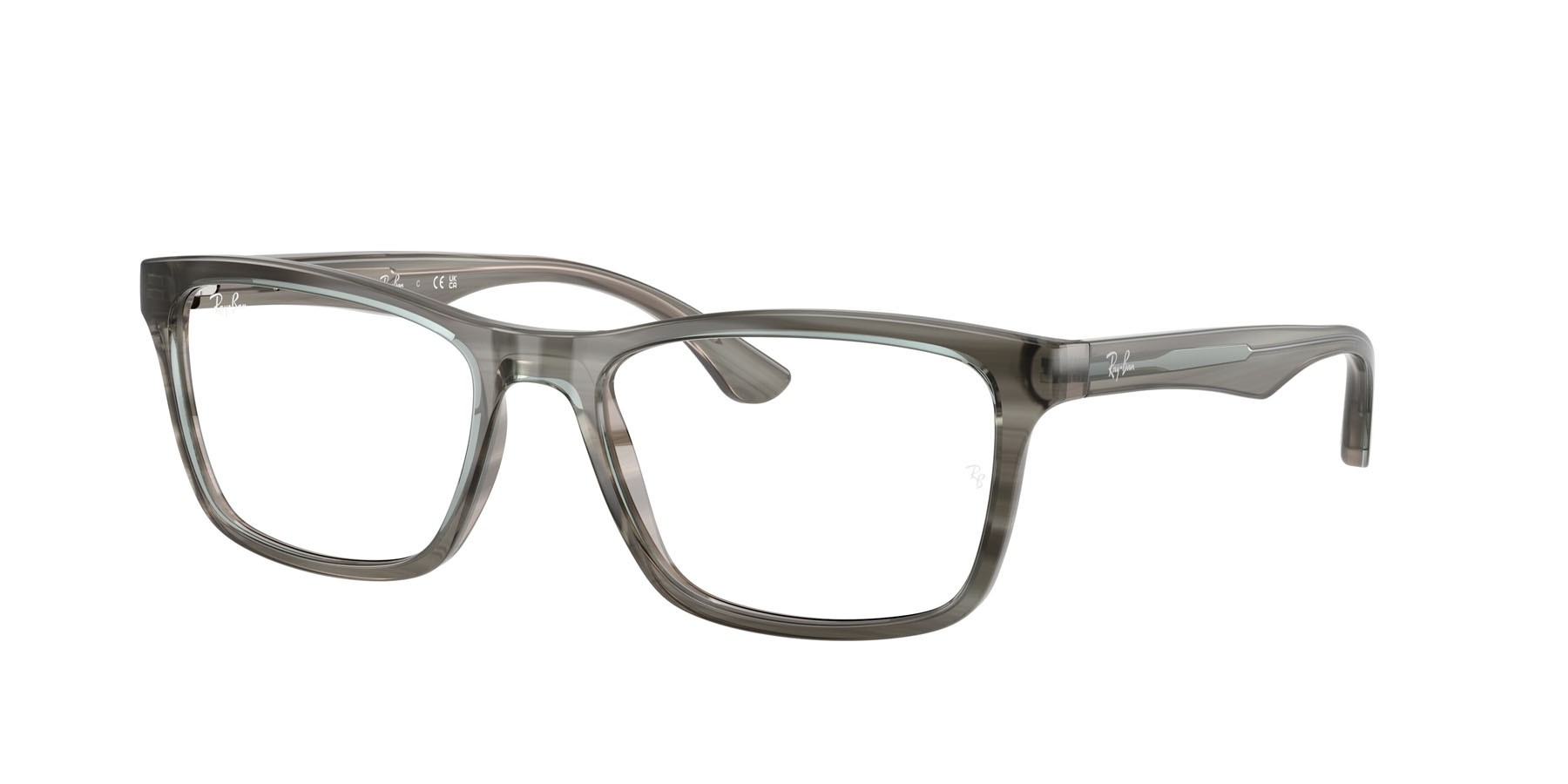 Eyeglasses Ray-Ban RX 5279 (8453) - RB 5279 8453 color striato grigio shape square lenses trasparente