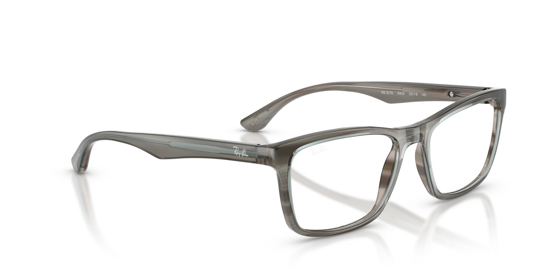 Eyeglasses Ray-Ban RX 5279 (8453) - RB 5279 8453 color striato grigio shape square lenses trasparente