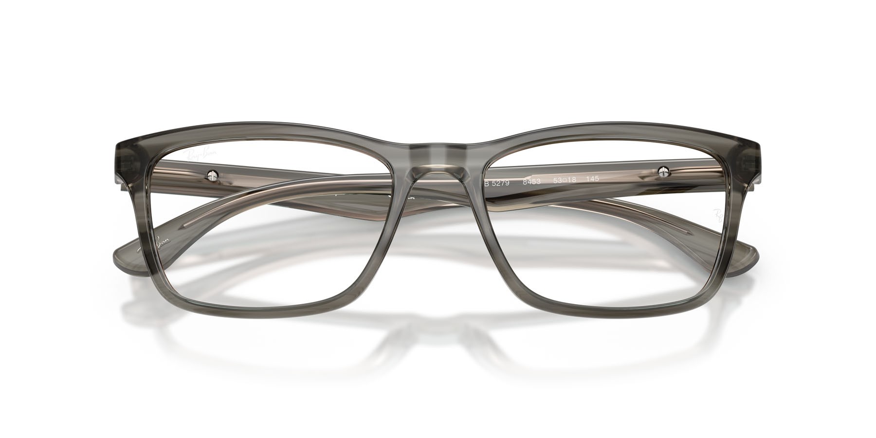 Eyeglasses Ray-Ban RX 5279 (8453) - RB 5279 8453 color striato grigio shape square lenses trasparente