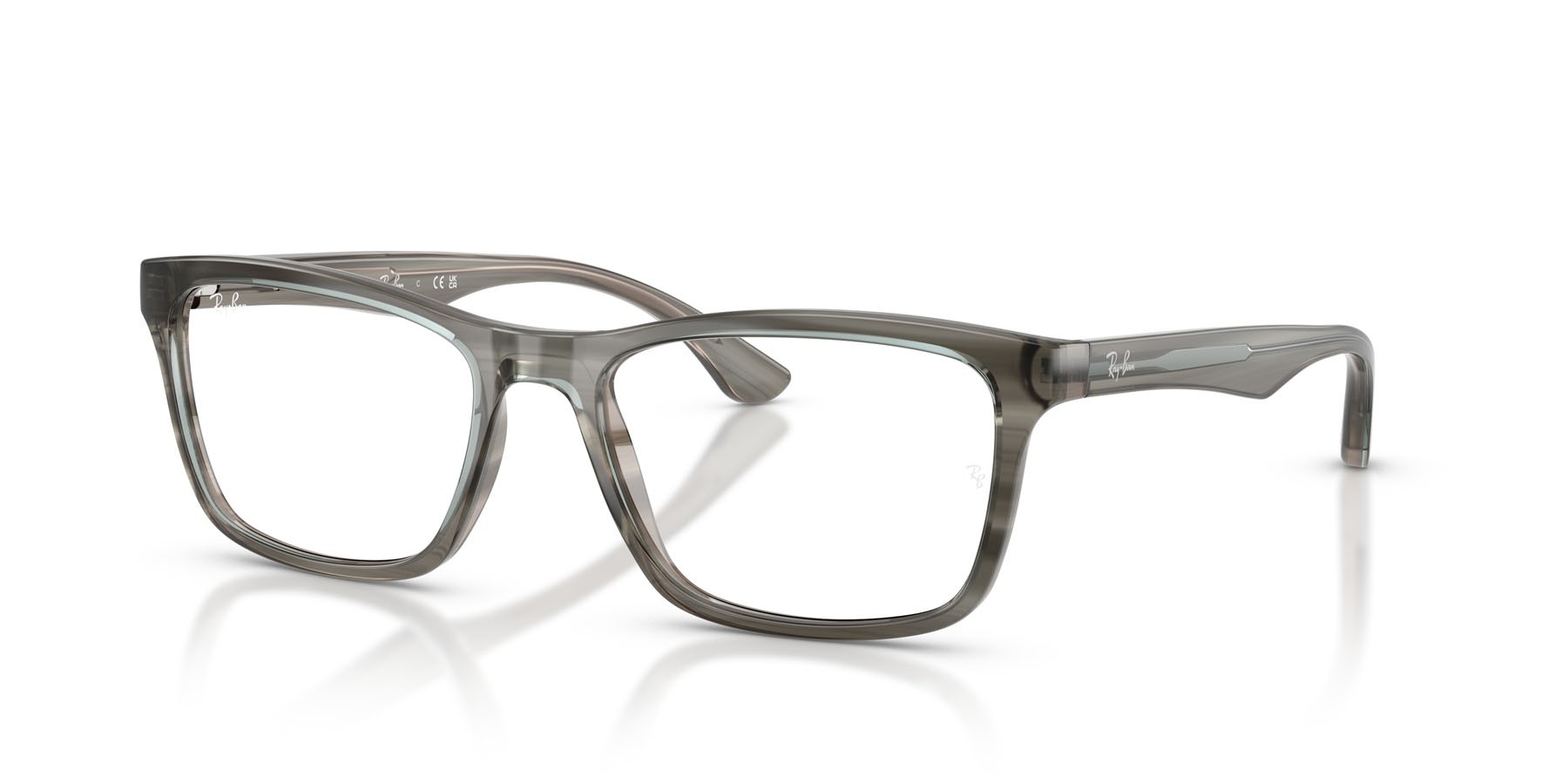 Eyeglasses Ray-Ban RX 5279 (8453) - RB 5279 8453 color striato grigio shape square lenses trasparente