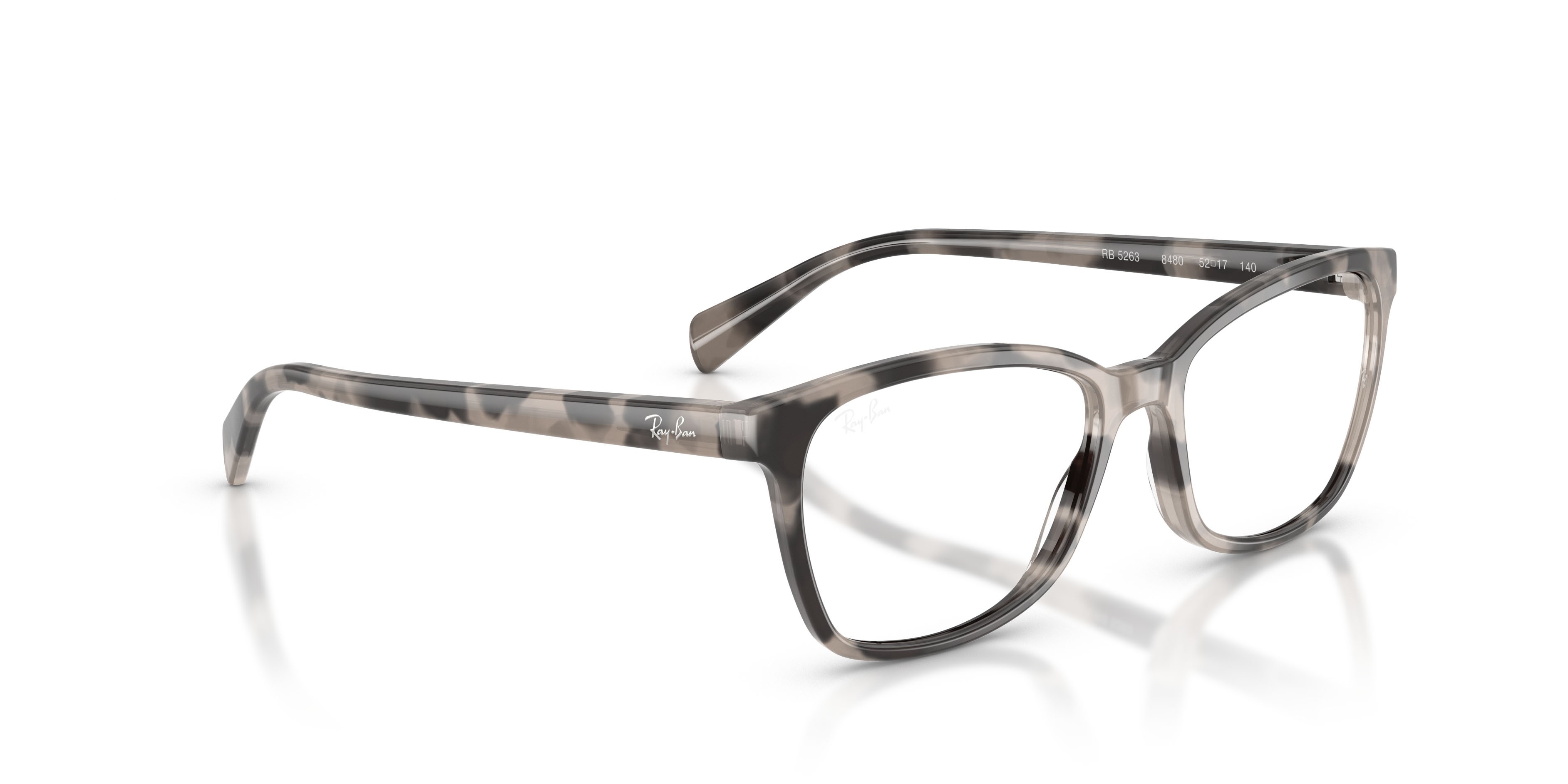 Occhiali da vista Ray-Ban RX 5362 (8480) - RB 5362 8480 colore havana grigio opalino forma farfalla lenti trasparente