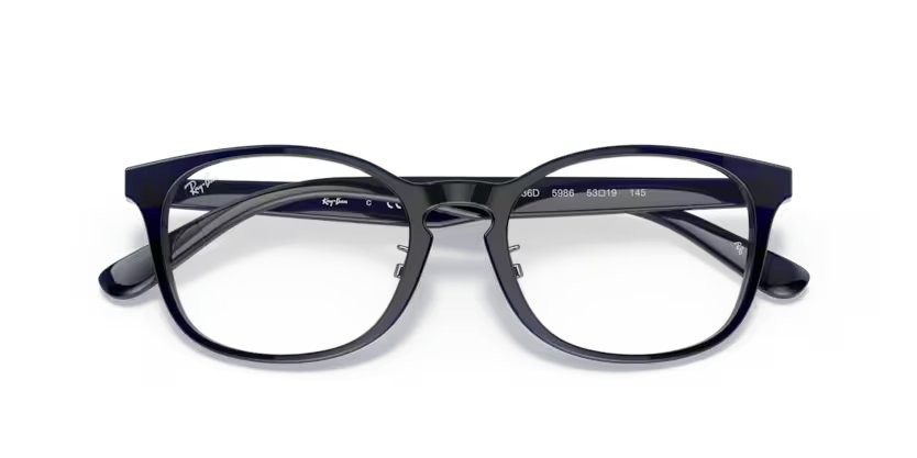 Brillen Ray-Ban RX 5386D (5986) - RB 5386D 5986 farbe blu scuro trasparente form oval gläser trasparente
