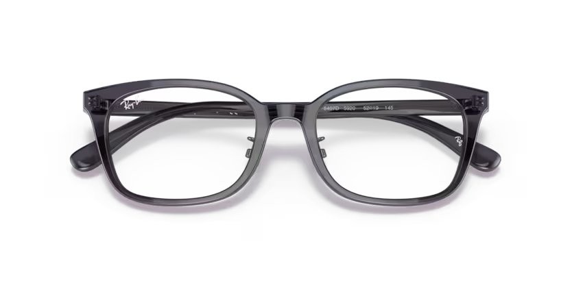 Eyeglasses Ray-Ban RX 5407D (5920) - RB 5407D 5920 color grigio scuro trasparente shape square lenses lente demo