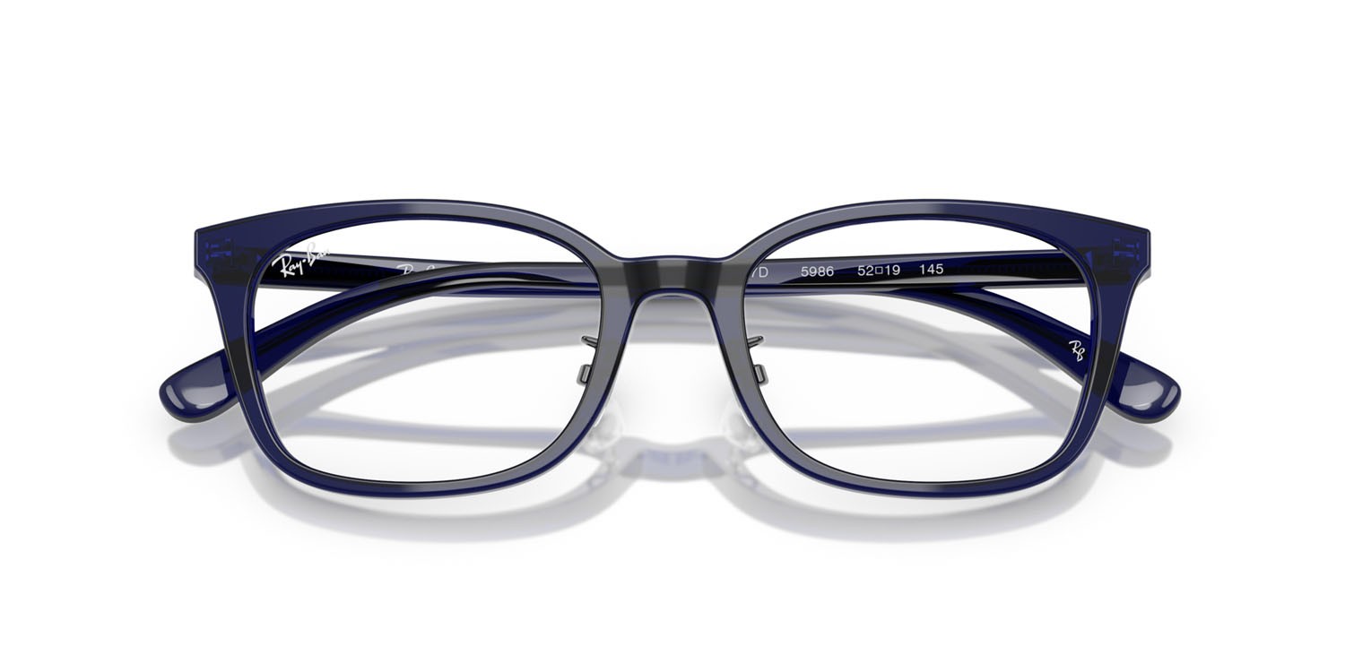 Occhiali da vista Ray-Ban RX 5407D (5986) - RB 5407D 5986 colore blu scuro trasparente forma quadrato lenti trasparente