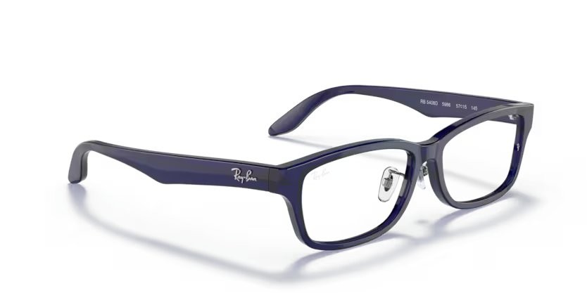 Eyeglasses Ray-Ban RX 5408D (5986) - RB 5408D 5986 color blu scuro trasparente shape rectangle lenses lente demo