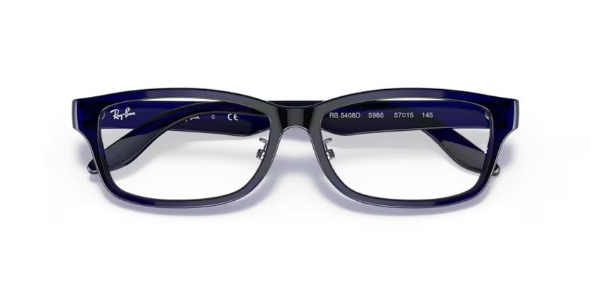 Eyeglasses Ray-Ban RX 5408D (5986) - RB 5408D 5986 color blu scuro trasparente shape rectangle lenses lente demo