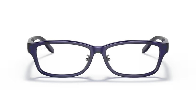 Eyeglasses Ray-Ban RX 5408D (5986) - RB 5408D 5986 color blu scuro trasparente shape rectangle lenses lente demo