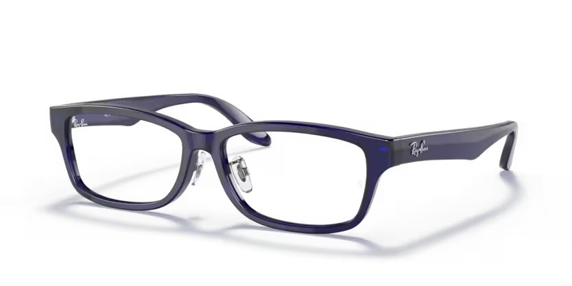 Eyeglasses Ray-Ban RX 5408D (5986) - RB 5408D 5986 color blu scuro trasparente shape rectangle lenses lente demo