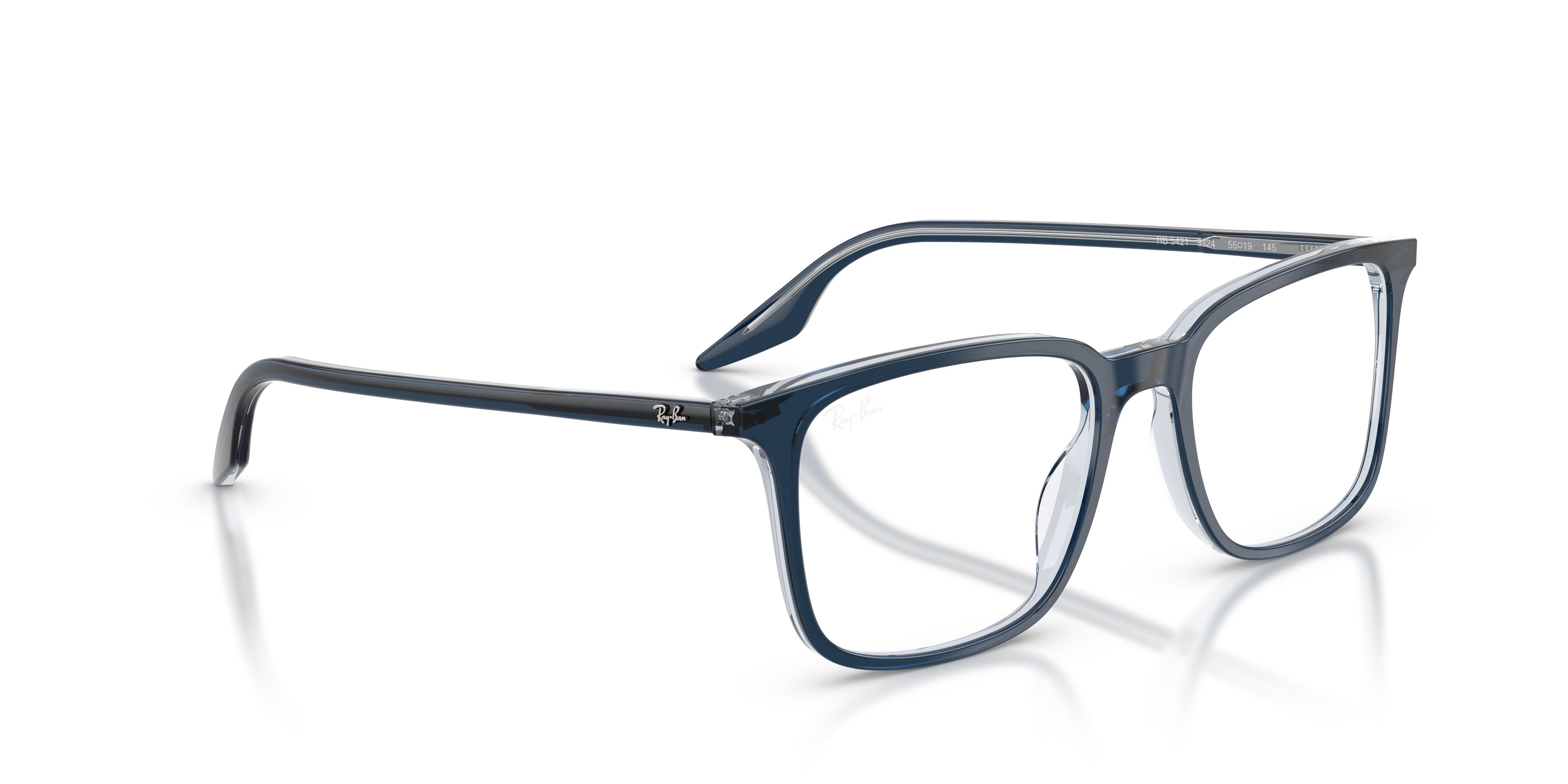 Eyeglasses Ray-Ban RX 5421 (8324) - RB 5421 8324 color nero/trasparente shape rectangle lenses trasparente