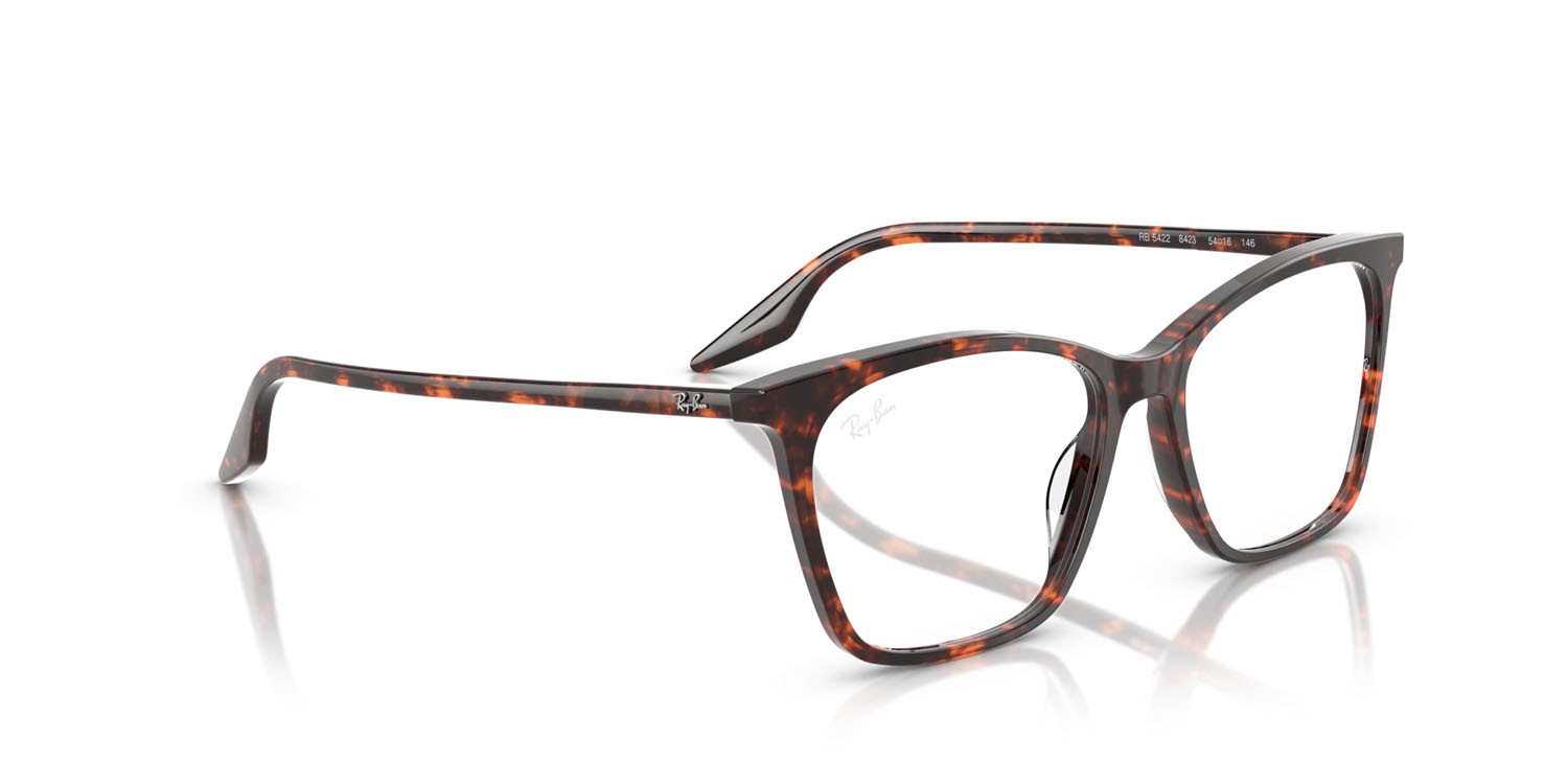Eyeglasses Ray-Ban RX 5422 (8423) - RB 5422 8423 color rosso havana tartarugato shape cat eye lenses trasparente