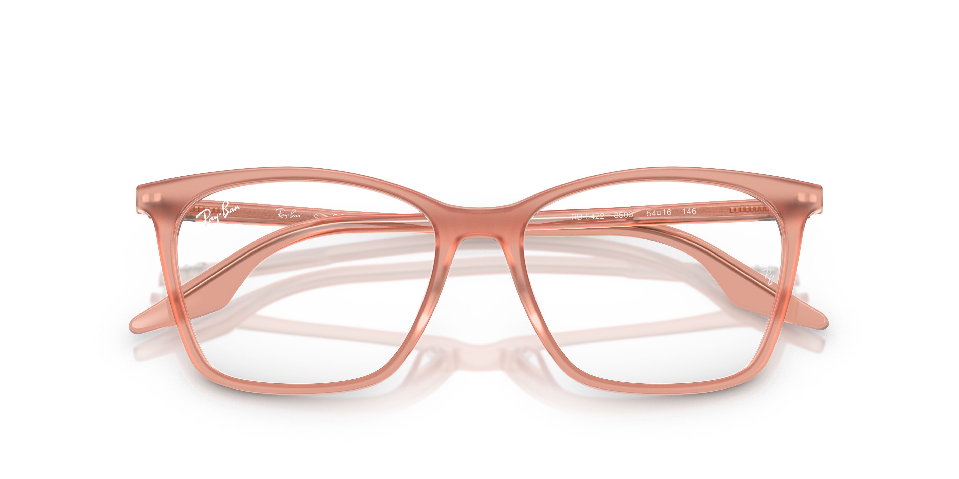 Eyeglasses Ray-Ban RX 5422 (8503) - RB 5422 8503 color rosa opale shape cat eye lenses trasparente