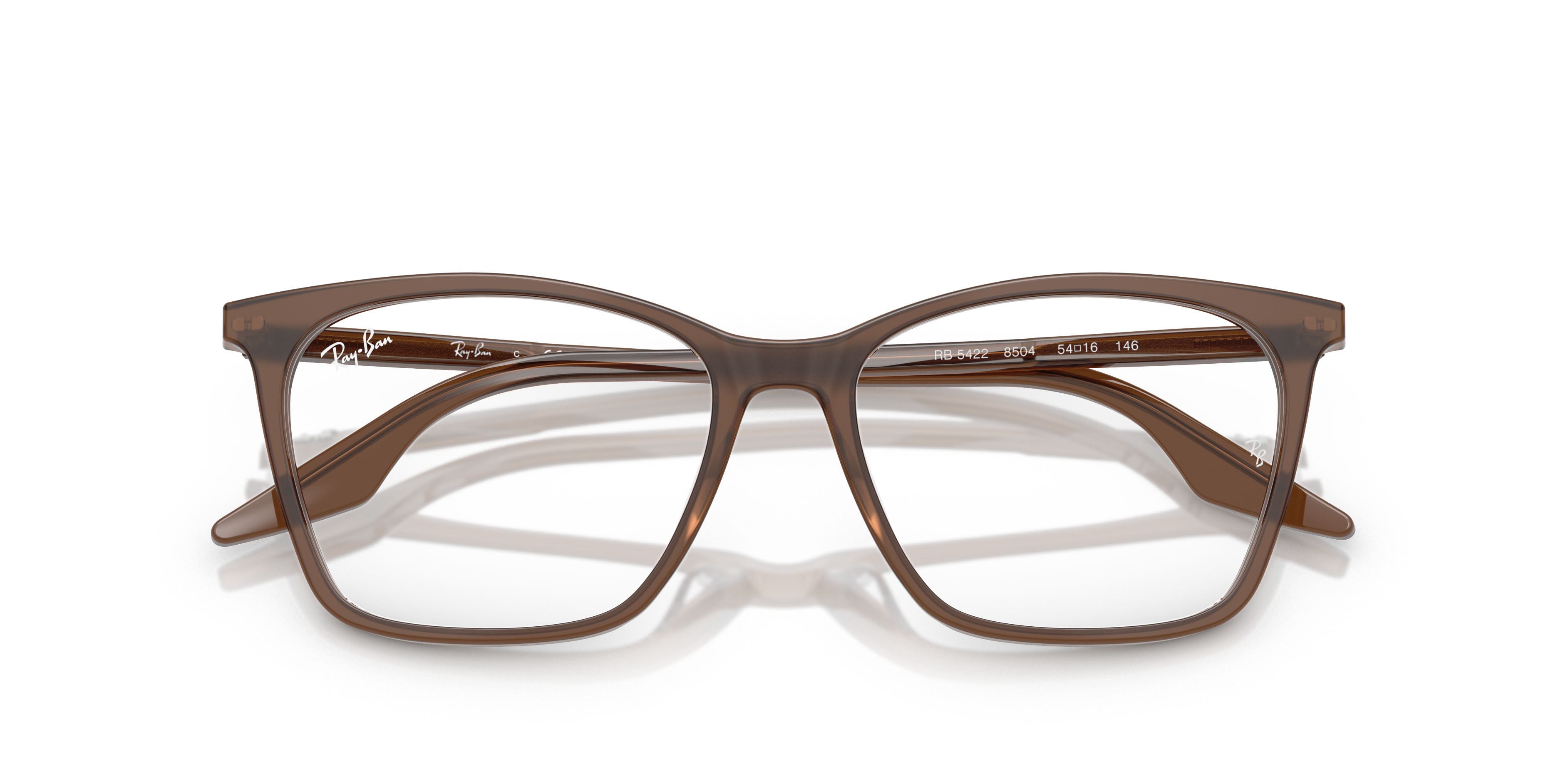 Eyeglasses Ray-Ban RX 5422 (8504) - RB 5422 8504 color marrone opale shape cat eye lenses trasparente