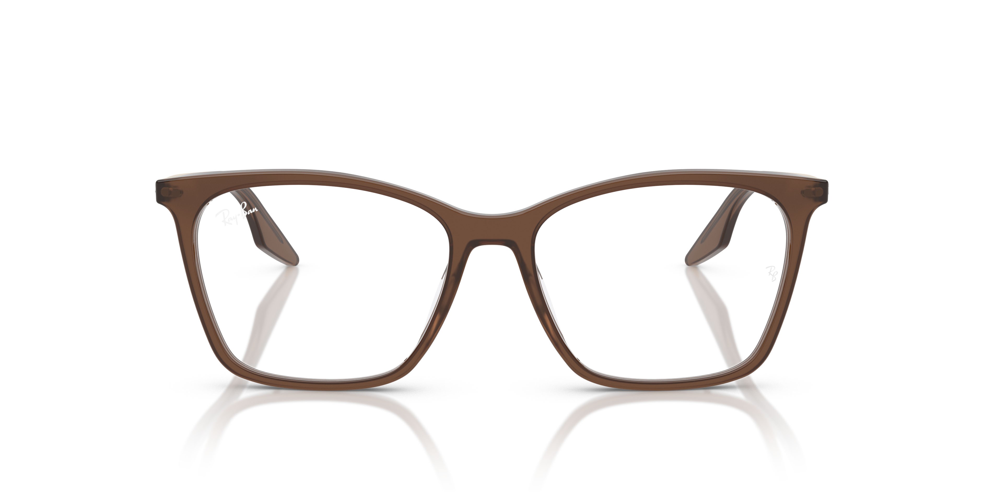 Eyeglasses Ray-Ban RX 5422 (8504) - RB 5422 8504 color marrone opale shape cat eye lenses trasparente
