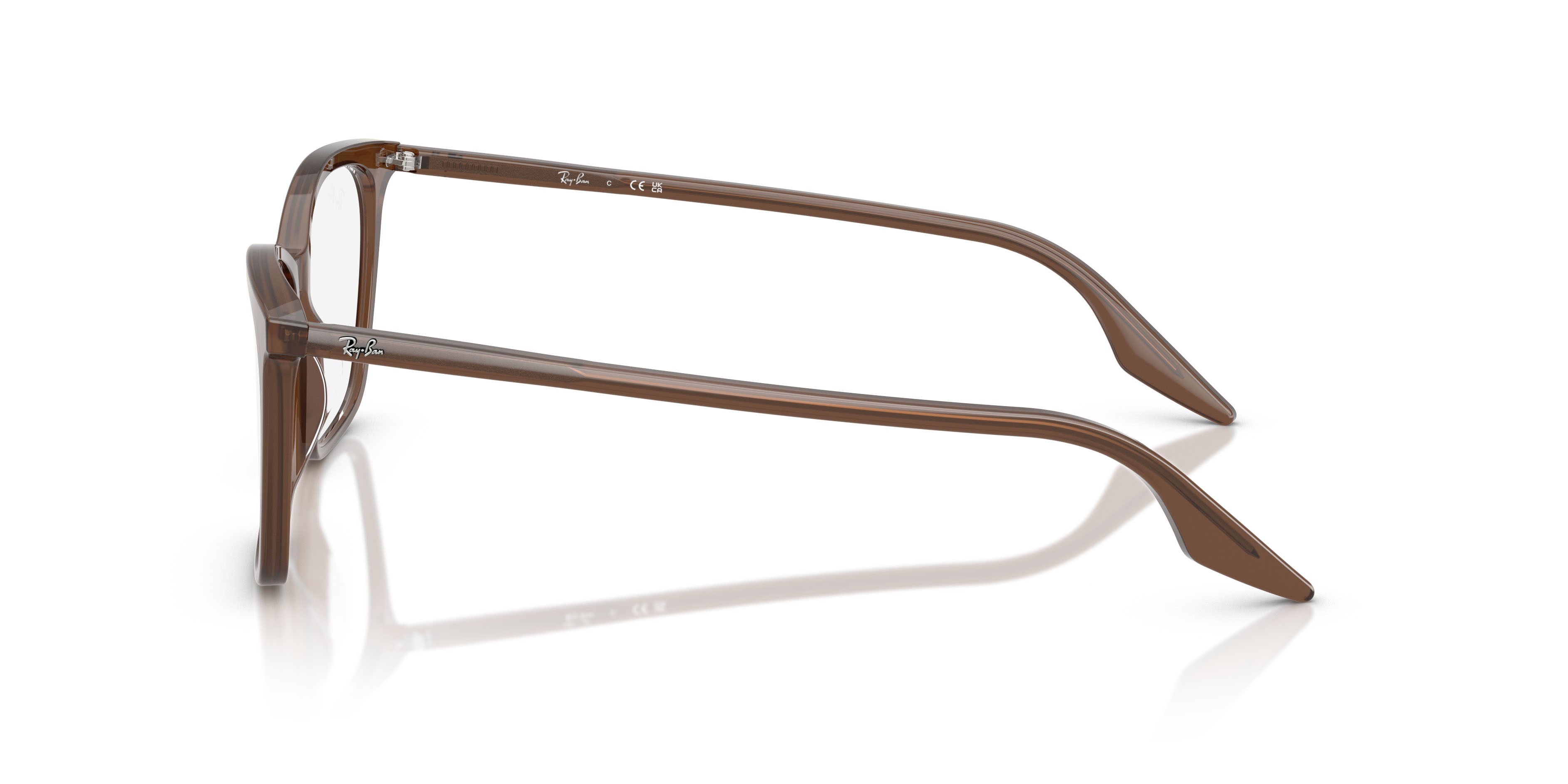 Eyeglasses Ray-Ban RX 5422 (8504) - RB 5422 8504 color marrone opale shape cat eye lenses trasparente