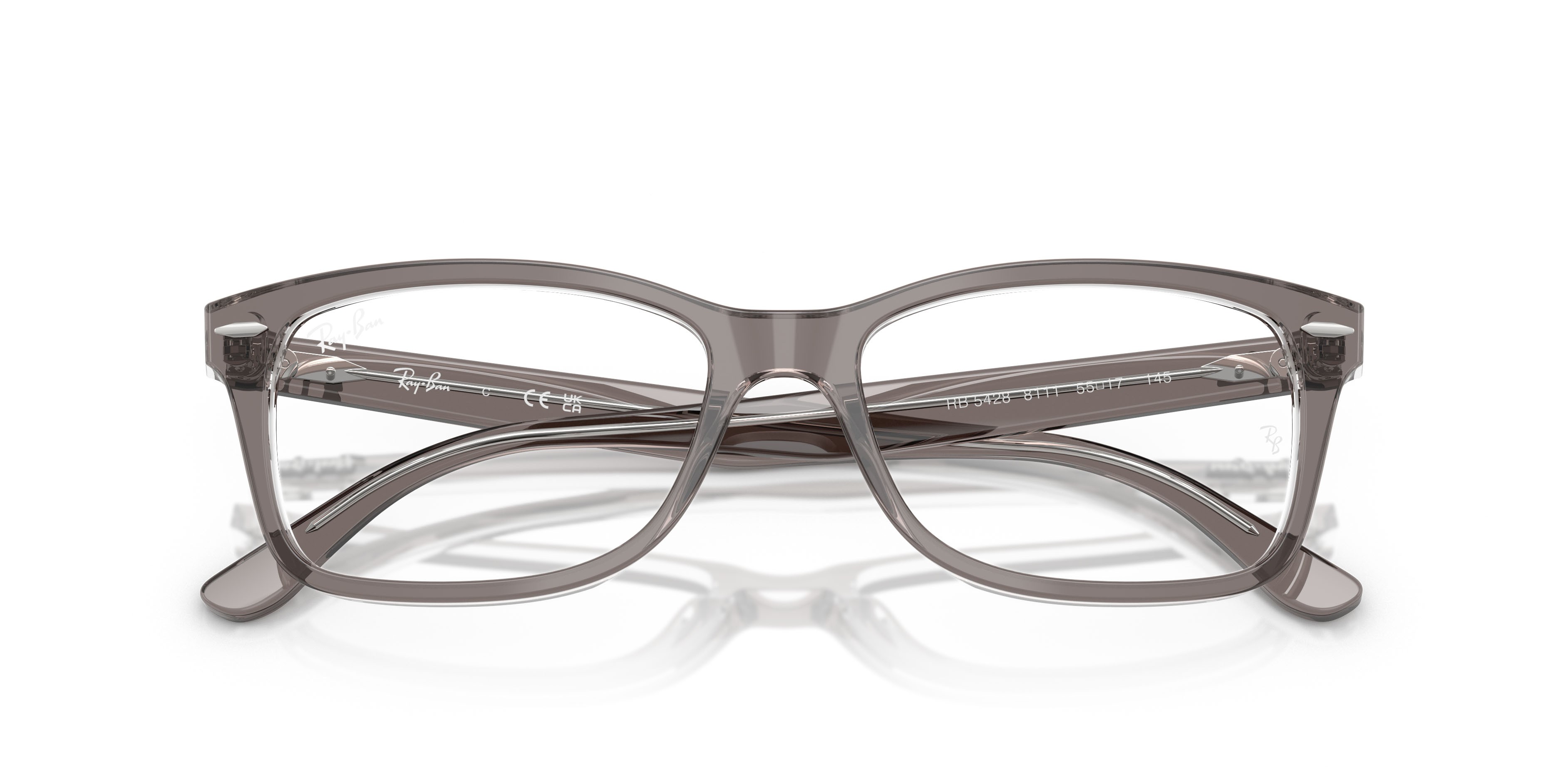 Occhiali da vista Ray-Ban RX 5428 (8111) - RB 5428 8111 colore grigio trasparente forma quadrato lenti trasparente