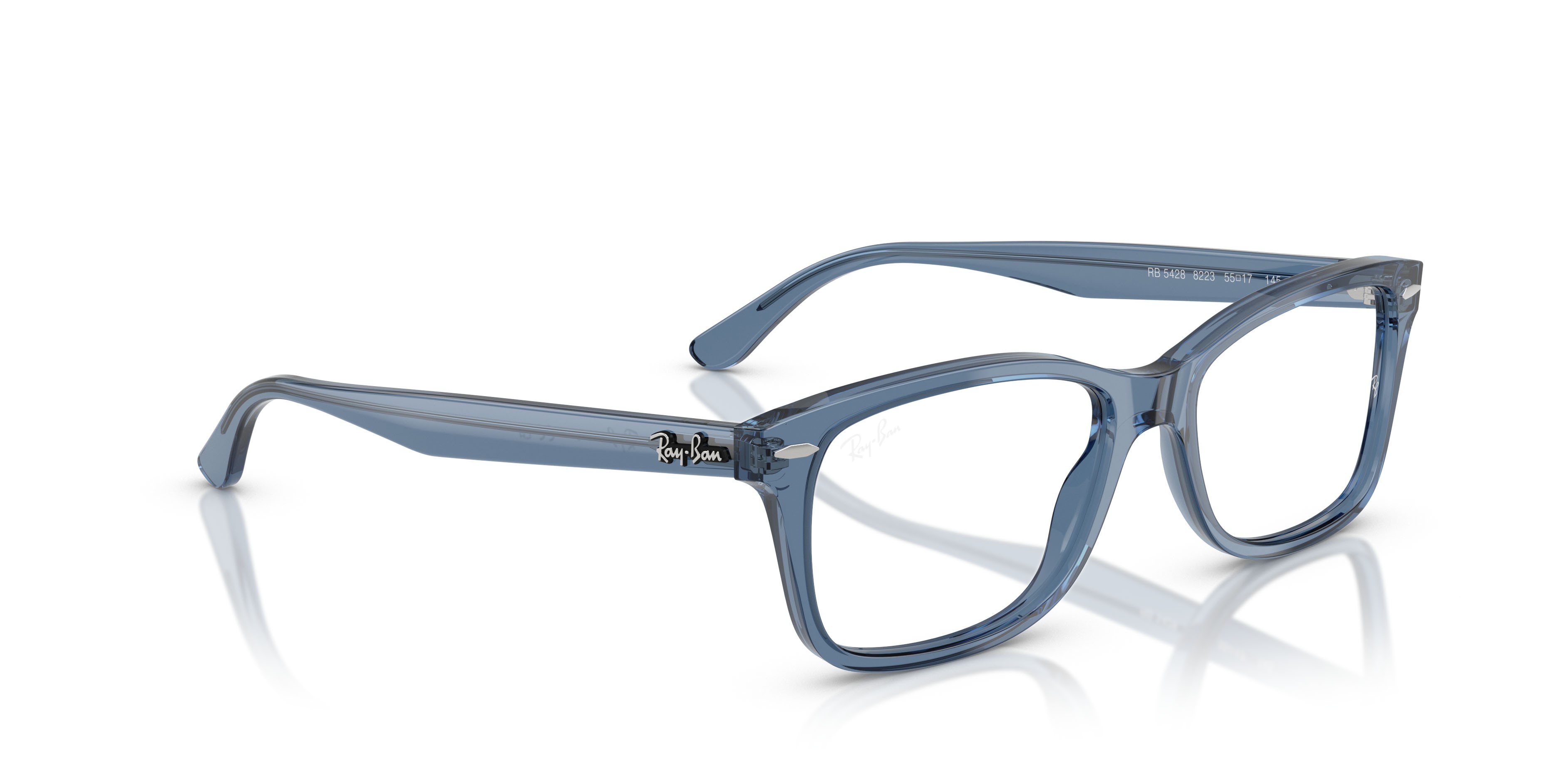 Occhiali da vista Ray-Ban RX 5428 (8223) - RB 5428 8223 colore blu scuro trasparente forma quadrato lenti trasparente