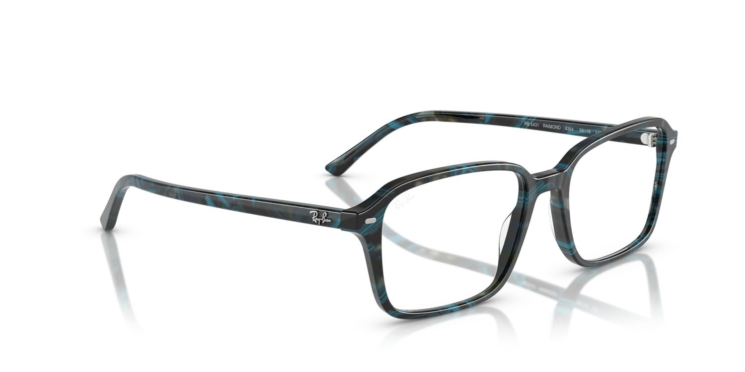 Eyeglasses Ray-Ban Raimond RX 5431 (8394) - RB 5431 8394 color blu fantasia trasparente/grigio shape square lenses trasparente