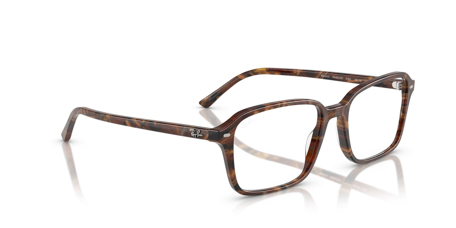 Occhiali da vista Ray-Ban Raimond RX 5431 (8395) - RB 5431 8395 colore marrone fantasia trasparente/giallo forma quadrato lenti trasparente