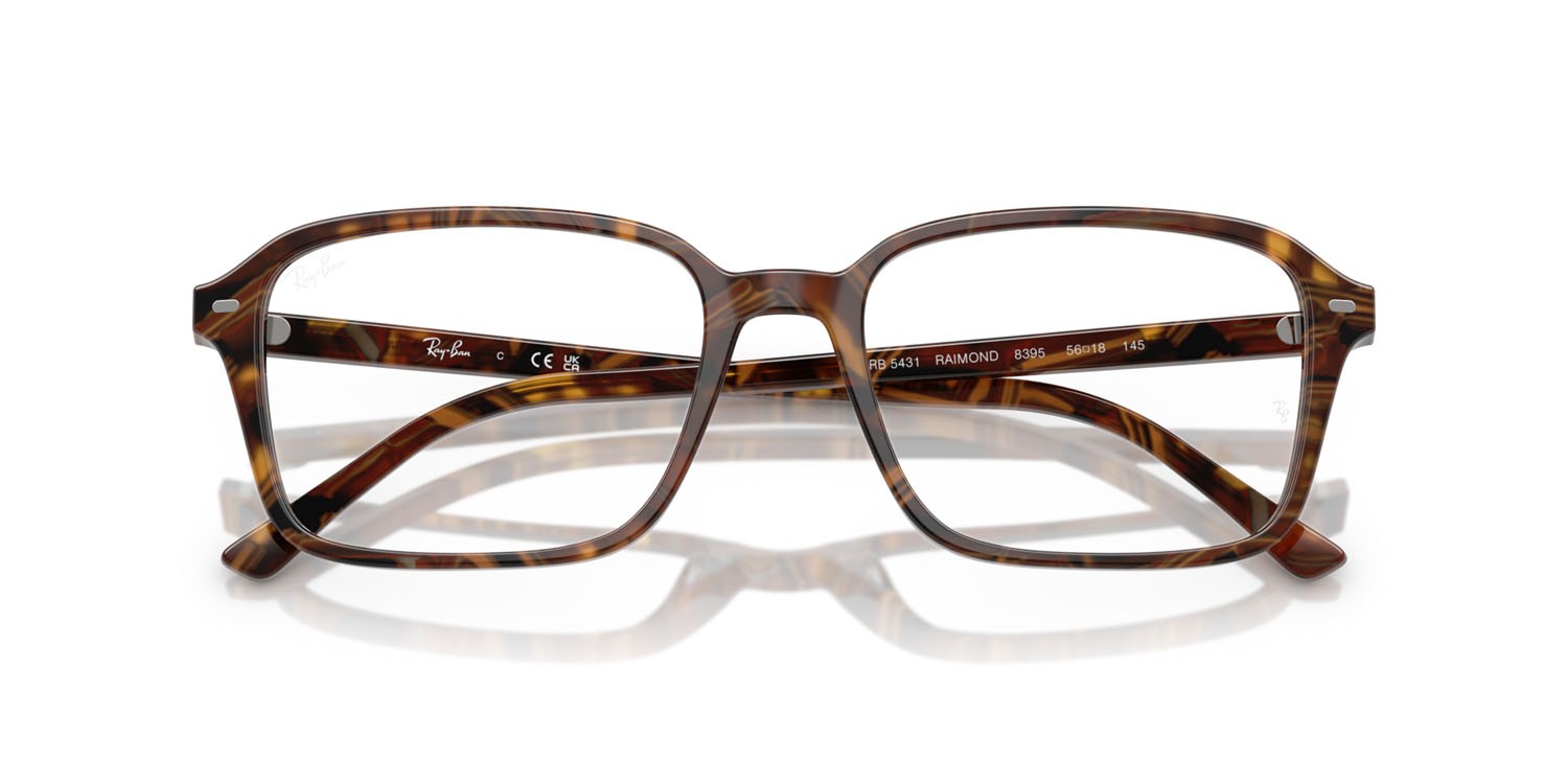 Occhiali da vista Ray-Ban Raimond RX 5431 (8395) - RB 5431 8395 colore marrone fantasia trasparente/giallo forma quadrato lenti trasparente