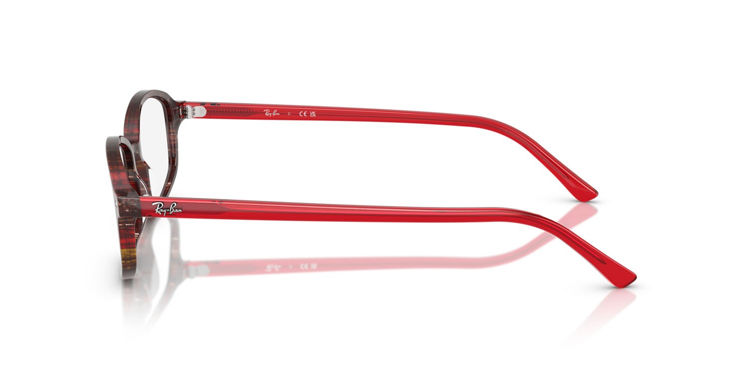 Occhiali da vista Ray-Ban Sam RX 5432 (8396) - RB 5432 8396 colore rosso fantasia trasparente forma irregolare lenti trasparente