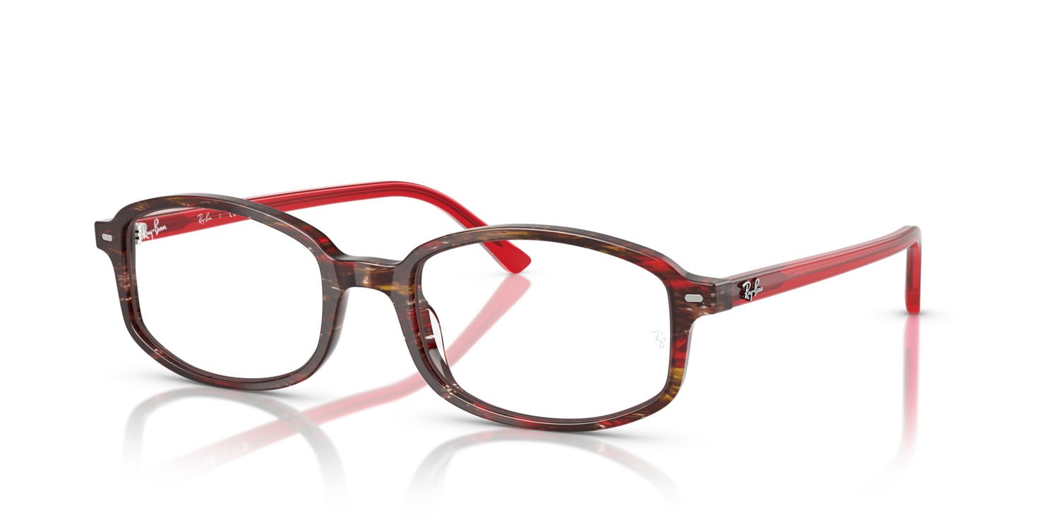 Occhiali da vista Ray-Ban Sam RX 5432 (8396) - RB 5432 8396 colore rosso fantasia trasparente forma irregolare lenti trasparente