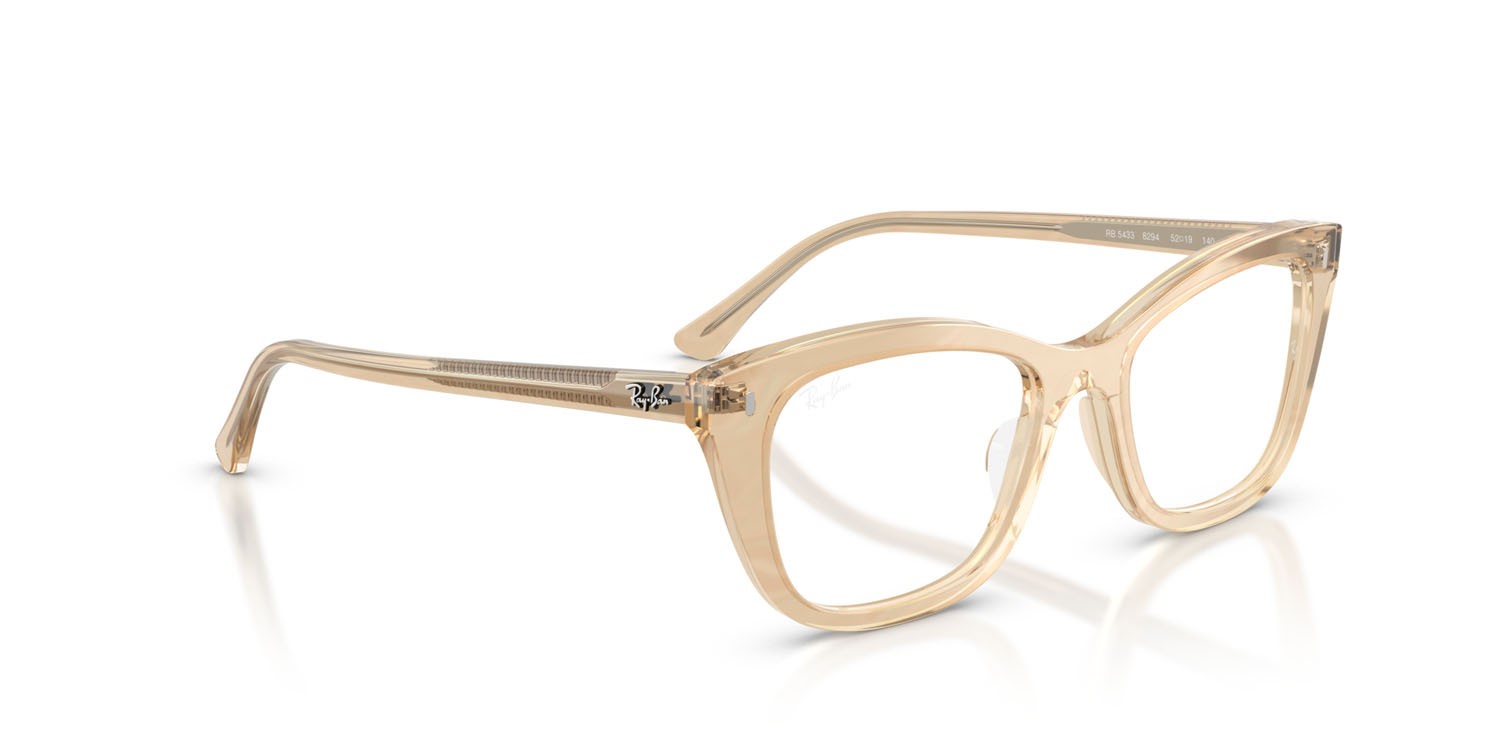 Eyeglasses Ray-Ban Change RX 5433 (8294) - RB 5433 8294 color fotocromatiche marroni a onde shape square lenses trasparente