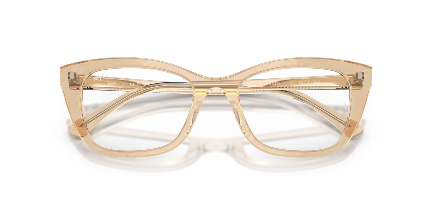 Eyeglasses Ray-Ban Change RX 5433 (8294) - RB 5433 8294 color fotocromatiche marroni a onde shape square lenses trasparente