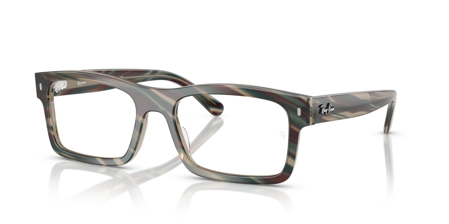 Eyeglasses Ray-Ban Change RX 5435 (8381) - RB 5435 8381 color fotocromatiche grigie a righe shape rectangle lenses trasparente